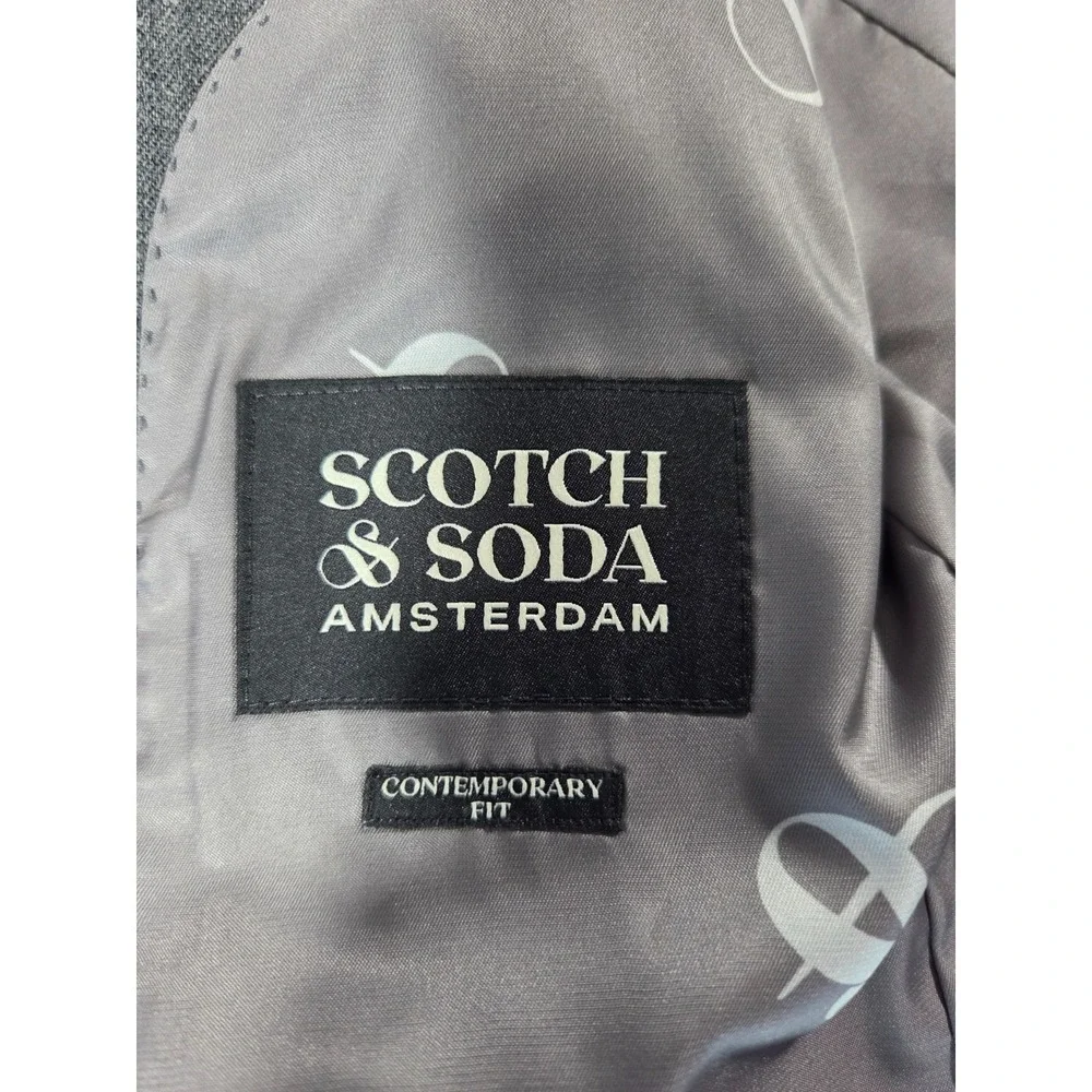 Scotch & Soda Amsterdam Mens 38R Gray 100% Wool Blazer Suit Jacket NWT